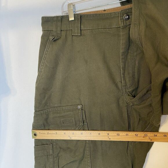 Duluth Trading Cargo Canvas Pants Men’s 36x29 Olive Green Work Outdoor Casual - Picture 7 of 12